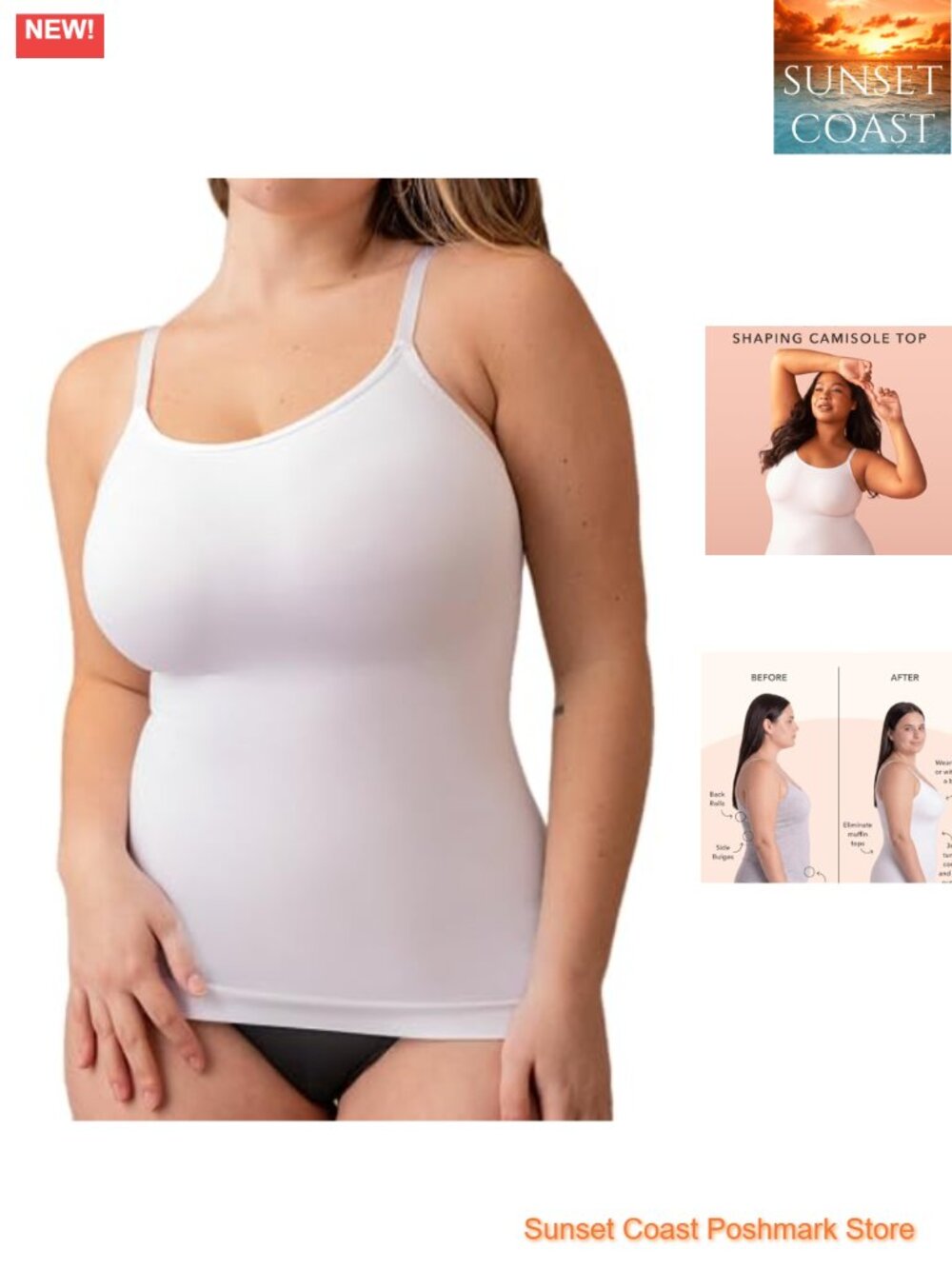 SHAPERMINT Scoop Neck Smoothing Cami Shapewear Tank Top Women